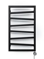 Elektrinis rankšluosčių džiovintuvas Terma ZigZag, metalinė juoda, 50 cm x 83.5 cm, 300 W, dešininis, pilnai paruoštas naudojimui