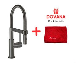 Maišytuvas plautuvei Villeroy & Boch su ištraukiamu dušeliu, antracitas 92730005