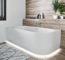 Laisvai statoma vonia Riho Desire Corner 170x77 cm su LED apšvietimu, balta, dešinė, B156002005