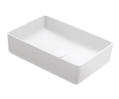 Pastatomas Xonyx™ lieto akmens praustuvas Balteco NEO Q 50x35x13 cm, baltas matinis