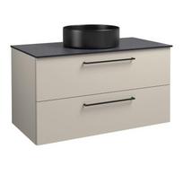 Apatinė spintelė su HPL stalviršiu, juodu Tondo praustuvu Raguvos Baldai JOY, 101 cm, taupe, 1251372132