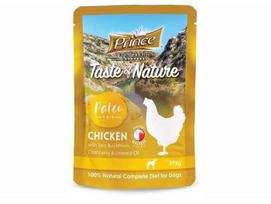 PRINCE Taste of Nature Paleo šlapias ėdalas šunims vištiena/šaltalankiai/linų sėmenų aliejus 375g