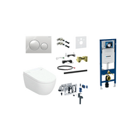 Geberit AquaClean Alba Premium Plus komplektas su Duofix Sigma WC instaliacine sistema, chromo klavišas