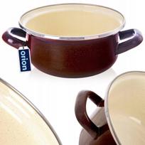 Emaliuotas puodas Brown 16 cm, 1 l