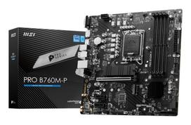 MSI Motherboard||Intel B760 Express|LGA1700|Micro-ATX|DDR5 Memory|4 Memory Slots|2xPCI-Express 1x|1xPCI-Express 16x|2xM.2|1x15-pin D-sub|1xHDMI|1xDisplayPort|4xUSB 2.0|1xUSB 3.2|1xUSB-C|2xPS/2|1xRJ45|