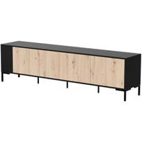 Cama MEBLE MERCI 200x40x54cm Black/ Oak Artisan
