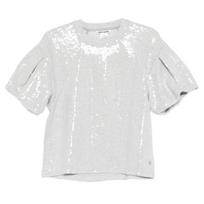Palaidinės moterims, Sidabrinė, Sequins puff sleeves