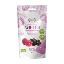 Lofilizuotos avietės su juoduoju šokoladu (70 %) su saldikliais, 80 g