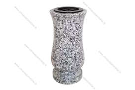 Ovali šviesaus pilko granito vaza VGR05