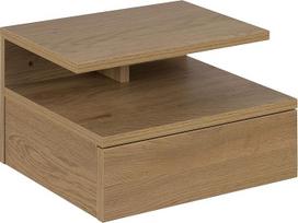 "AC Design" baldai FIA Wild Oak 1 stalčiaus naktinė spintelė Minimalistinio stiliaus mažas sieninis naktinis staliukas W35 x H22.5 x D32cm