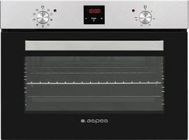 "Aspes" AHM9500DX 50L 1200W nerūdijančio plieno daugiafunkcinė orkaitė su ventiliatoriumi 9 programos Emaliuotas vidus Lengvas valymas Rankinis LED ekranas A energinė klasė