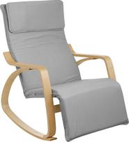 "Baroni Home" supamasis krėslas su porankiais Medinis ergonomiškas audinys su galvos atrama ir 5 reguliuojamo aukščio kojų atrama. 150 kg keliamoji galia, svetainė arba miegamasis, pilka, 82 x 67 x 98 cm, 82 x 67 x 98 cm