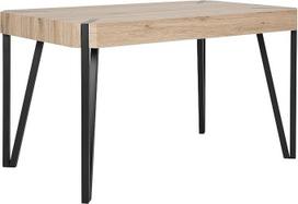 "Beliani" elegantiškas valgomojo stalas su užapvalintais kampais 130 x 80 cm šviesiai rudos/juodos spalvos "Cambell