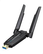 "BrosTrend AXE5400 WiFi 6E" USB WLAN atmintinė kompiuteriui, WLAN adapteris kompiuteriui, didelis diapazonas, trijų dažnių 6GHz / 5GHz / 2,4GHz didelės galios antenos "Wi-Fi" imtuvas, WPA3, MU-MIMO, OFDMA, USB3.0, skirtas tik "Windows 11/10