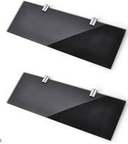 "BSM Marketing" 2 x juodo stiklo lentynos 300 mm x 100 mm 6 mm apsauginis stiklas