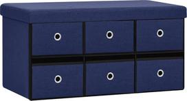 "Bussandri Exclusive" sulankstomas sandėliavimo suolas 76 x 38 x 38 cm dirbtinė oda Blu