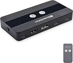 "Cable Matters" Dvigubas 4K 60Hz USB C KVM jungiklis 2 monitoriams/KVM jungiklis Displayport, HDMI ir 4x USB 3.0 - nuotolinio valdymo "Thunderbolt 4" USB4, suderinamas su "MacBook Pro/XPS Host" įkrovimas nepalaikomas