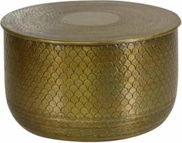 "Casa Moro Oriental Alava L Gold" šoninis staliukas 48 cm skersmens apvalus kaltas metalinis staliukas iš aliuminio Kavos staliukas Prabangus antikvarinio aukso išvaizdos sofos staliukas TSV8043
