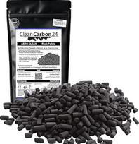 "CleanCarbon24" klimato aktyvuotos anglies granulės, kurių skersmuo 4 mm, skirtos recirkuliaciniam valytuvui ir dūmų filtrui Puiki terpė patalpų orui gerinti Dvigubas dulkių šalinimas (5 L, 2,5 kg)