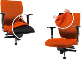 "CLEANCHAIR" 2 biuro kėdžių užvalkalų sėdynei ir atlošui rinkinys (didelis, oranžinis)