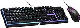 "Cooler Master MS110 RGB" klaviatūros ir žaidimų pelės derinys - linijiniai atminties mechaniniai jungikliai, 26 mygtukai su apsauga nuo vaiduoklio, integruotas valdymas, žaidimų pelė su 4 DPI nustatymais - vokiškas išdėstymas QWERTZ
