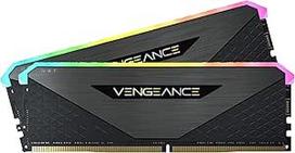"Corsair Vengeance RGB RT" 16GB (2 x 8GB) DDR4 3200MHz C16 atminties (dinaminis RGB apšvietimas, optimizuotas AMD 300/400/500 serijai, "Intel" 300/400/500 serijai), juoda