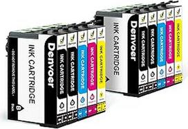 "Denvoer" 405XL daugkartinės pakuotės 405XL kasetės, suderinamos su Epson 405 405XL, skirtos Epson Workforce Pro WF-4820 spausdintuvams WF-4830 WF-3820 WF-3825 WF-4825 WF-7830 WF-7835 (4 juodos, 2 žydros, 2 purpurinės, 2 geltonos)