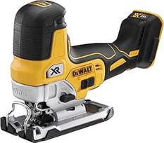 "Dewalt DCS335N" 18 V akumuliatorinis švytuoklinis dėlionės pjūklas (bešepetėlinis variklis, 3 pakopų švytuoklinės eigos valdymas, pasvirimas iki 45°, pjūklo disko keitimas be įrankio, variklio stabdys, akumuliatorius ir įkroviklis į komplektą neįeina)