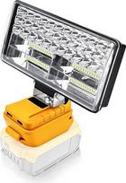"Dewalt" 18V/20V akumuliatoriaus lempa, 90W 5400LM belaidis LED darbo žibintas, nešiojamas prožektorius statybvietės žibintas, akumuliatorinis žibintas su C tipo įkrovimu, skirtas stovyklavimui (skirtas "Dewalt" 18V/20V)