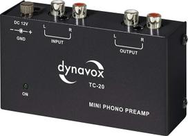 "Dynavox TC-20 Phono Preamp" kompaktiškas metalinis dėklas, skirtas patefonams su MM nuskaitymo sistemomis - juodas