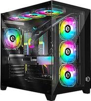 "EMPIRE GAMING" - "Gamer" kompiuterio korpusas CL-242 - ARGB "Medium Tower ATX", "Micro-ATX" ir "ITX" - 7 ventiliatoriai 120 mm 3 kontaktų 5V LED RGB adresuojamas - "MB Sync" - "Mid Tower", juodas