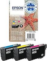 "Epson" originalus 603 "Starfish" rašalo daugiapakopis 3 spalvų standartinis, WF-2820DWF WF-2830DWF WF-2840DWF WF-2850DWF XP-2100 XP-2150 XP-3100 XP-3150 XP-4100 XP-4150, "ReadyPrint Flex" rašalo tarifai