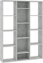 "Festnight Room Divider" knygų spinta su 13 skyrių Stovinti lentyna Medinė lentyna su knygų spinta Knygų spintos lentyna Betoninė pilka 100 x 24 x 140 cm Medžio drožlių plokštė