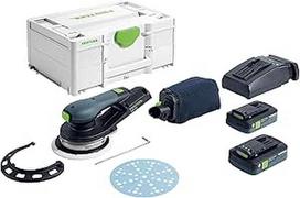 "Festool" akumuliatorinis šlifuoklis ETSC 2 150 4.0 I-Plus su M8 šlifavimo disku D: 150 mm Multi-Jet Stream 2 (Soft W-HT), 2x akumuliatorius BP 18 Li 4.0 HPC-ASI Systainer SYS3 M 187