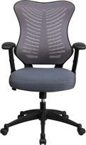 "Flash Furniture" aukštos atlošo konstrukcinė sukamoji kėdė su reguliuojamomis pažastimis, plieno pilkos spalvos tinklelis, 66,04 x 64,77 x 31,75 cm
