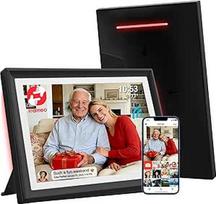 "Frameo" skaitmeninis 10,1 colio "WiFi" nuotraukų rėmelis su LED nuotaikos šviesa - 32GB atmintis, jutiklinis HD 1280 x 800 ekranas, automatinis pasukimas, momentinis dalijimasis nuotraukomis per programėlę