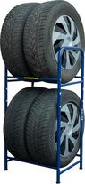 "Goodyear" 4 padangų laikiklis, taupantis vietą, reguliuojamo aukščio, 2 lygių, keliamoji galia iki 120 kg, mėlynos spalvos