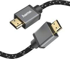"Hama Premium" HDMI kabelis 3 m itin didelės spartos (puikus monitoriaus kabelis 4K / 8K, 48Gbit/s, UHD ekrano kabelis eARC, Ethernet, HDR, aramido pluošto kabelio apvalkalas, HDMI 2.1 kabelis 120 Hz/60 Hz) 3 m