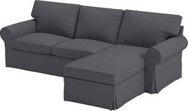 "HomeTown Market" "Heavy Duty" sofos užvalkalas, tinkamas IKEA "Ektorp" sofos užvalkalui. Tik užvalkalas. Sofa neįtraukta. (4 vietų šezlongas Poliesteris Tamsiai pilka)