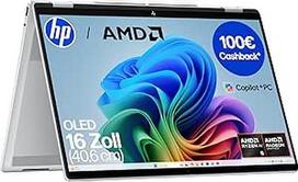 "HP OmniBook X Flip 2-in-1" naujos kartos nešiojamasis kompiuteris su dirbtiniu intelektu, "AMD Ryzen AI 5 340" (6C), dedikuotas NPU dirbtiniam intelektui, 50 NPU viršūnių, "Copilot+" kompiuteris, 16 colių WUXGA 1920 x 1200 jutiklinis ekranas, 16GB, 512