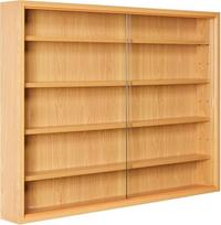 "Inter Link" kolekcionieriaus vitrina pakabinama vitrina sieninė lentyna stiklinė vitrina sieninė vitrina pakabinama lentyna vitrina MDF buko replika ŠxVxG: 80 x 60 x 9,50 cm