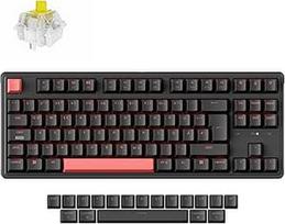 "Keychron C3 Pro QMK/VIA Trådbundet Mekaniskt Tangentbord", programatorius Beard, DE-ISO TKL Layout 87 Tangenter Röd LED apšvietimas Mac/Windows/Linux (Banana Switch)