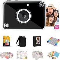 "Kodak Printomatic+" momentinio skaitmeninio fotoaparato dovanų rinkinys su krepšeliu, 20 cinko 2x3 nuotraukų popieriumi, albumu, lipdukais, rėmeliais ir žymekliais - juodas