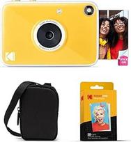 "Kodak Printomatic+" momentinio skaitmeninio fotoaparato pradinis rinkinys su dėklu ir 20 cinko fotopopierių - 10 MP RGB LED, spalvotos nuotraukos - geltonas