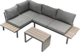 "Koll Living Lounge Set 'Calea', 2 x sofa, 1 x stalas, smėlio/pilkos spalvos, skirtas naudoti lauke, atsparus UV spinduliams ir oro sąlygoms