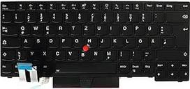 "LeFix" originali QWERTZ vokiška klaviatūra "Lenovo Thinkpad E480 E485 E490 E495 |T480s T490 T495|L480 L380 L390 nešiojamajam kompiuteriui, juoda su foniniu apšvietimu