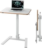 "Leitz Ergo 65880001" sulankstomas ir reguliuojamo aukščio rašomasis stalas, kompaktiškas stovimas stalas su rankena, ergonomiška darbo vieta namų biurui, maksimali apkrova 20 kg, 65 x 48 cm, baltos spalvos