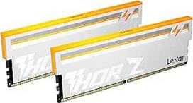 "Lexar Thor Z" serijos RGB DDR5 RAM 32GB rinkinys (2 x 16GB) 6000 MHz CL36, DRAM 288 kontaktų UDIMM staliniams kompiuteriams skirta atmintis, didelio našumo žaidimų kompiuterių atmintis, palaiko "Intel XMP 3.0"/AMD Expo, ECC, 1,4 V sidabrinė