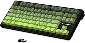 "LexonElec x Attack Shark M87 75%" belaidė žaidimų klaviatūra, BT5.0/2.4G/laidinė, 27 RGB apšvietimas, TKL mechaniniai "Hot Swap" linijiniai jungikliai, QWERTY šoninis spausdintas gradientinis PBT klavišų dangtelis - juoda/žalia
