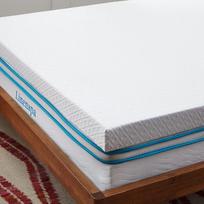"Linenspa" 10 cm čiužinio viršutinis sluoksnis su vėsinamuoju geliu, atminties putomis ir skalbiamu užtrauktuku su užtrauktuku, 135 x 190 cm